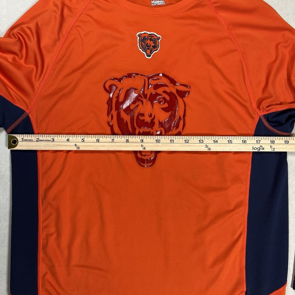 Chicago Bears Majestic Cool Base Shirt Sz M Orange/Navy‎ NFL Sports Football - Picture 6 of 8